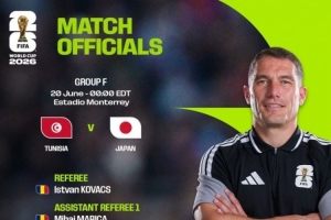 FIFA：世界杯F组第2轮突尼斯VS日本，罗马尼亚裁判组领衔